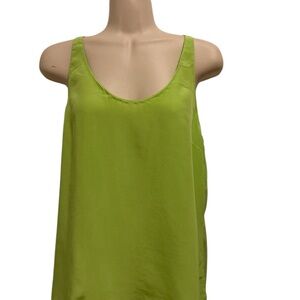 Diane Von Furstenberg Silk Green Sleeveless Relaxed Tank Top